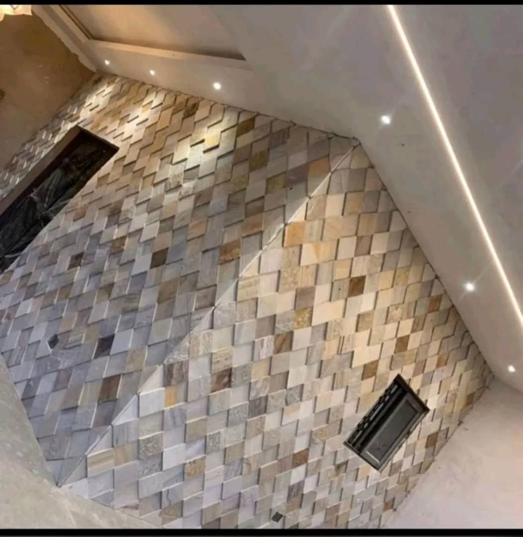 Interior stone feature wall