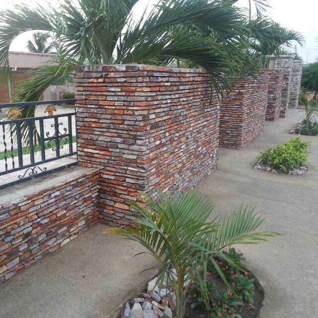 Stone garden boundary wall